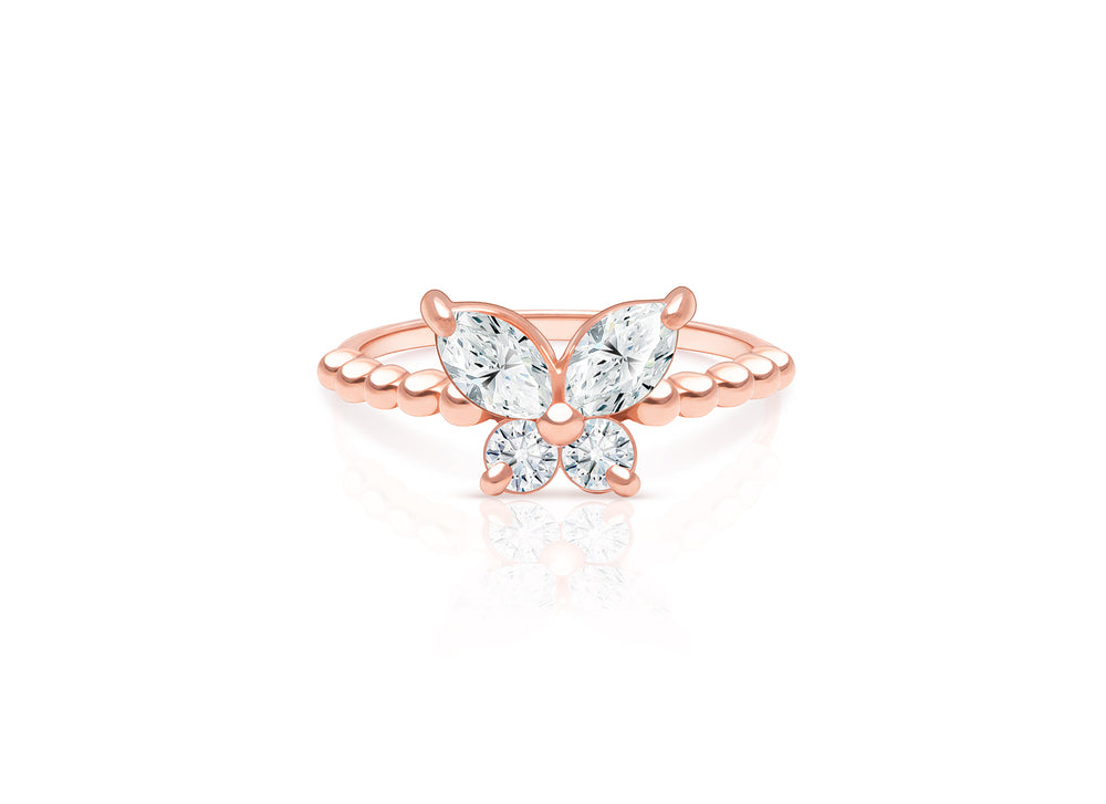 Rosabella™ Butterfly, Clear CZ Children’s Ring for Girls – Sterling Silver
