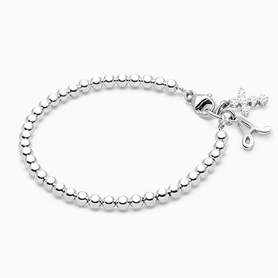 Boy’s Oxidized Silver, Christening/Baptism Baby/Children’s Name Bracelet – Sterling Silver