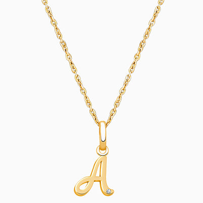 14K Gold Initial with Genuine Diamond, Personalized Teen’s Necklace for Girls – 14K Gold