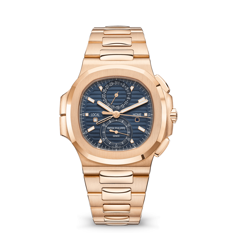 Nautilus Travel Time Chronograph Watch, 18k Rose Gold, 40,5 mm, Ref# 5990/1R-001