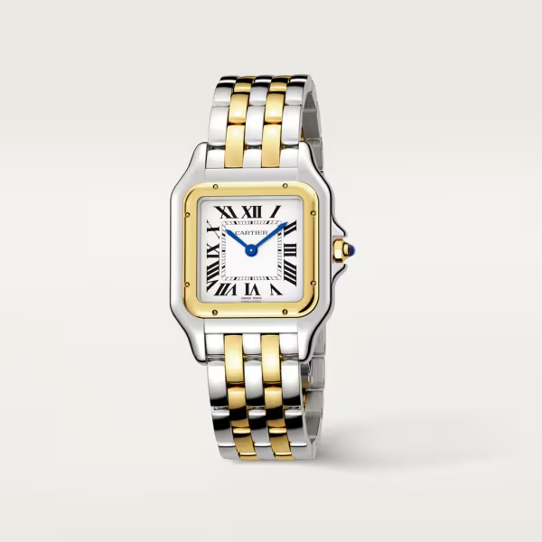 Unworn Panthère, Stainless Steel, 18k Yellow Gold, 29mm x 37mm, Ref# W2PN0007, box and papers