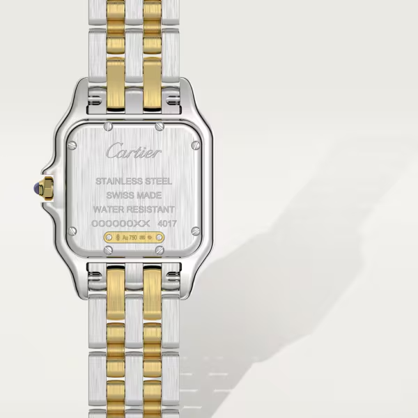 Unworn Panthère, Stainless Steel, 18k Yellow Gold, 29mm x 37mm, Ref# W2PN0007, box and papers