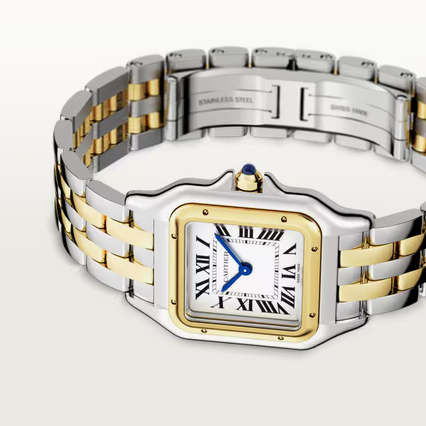 Unworn Panthère, Stainless Steel, 18k Yellow Gold, 29mm x 37mm, Ref# W2PN0007, box and papers