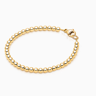 3mm Cultured Pearls, Baby/Children’s Beaded Bracelet for Girls – 14K Gold