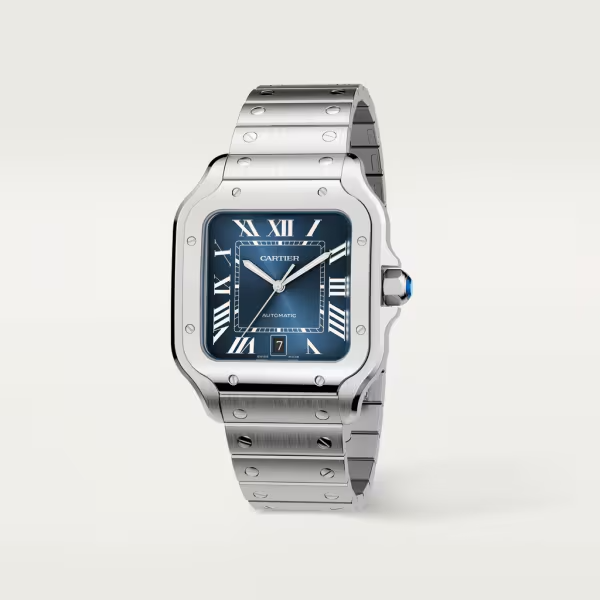 Unworn Santos, Stainless Steel, 39.8mm, Ref# WSSA0030, box and papers