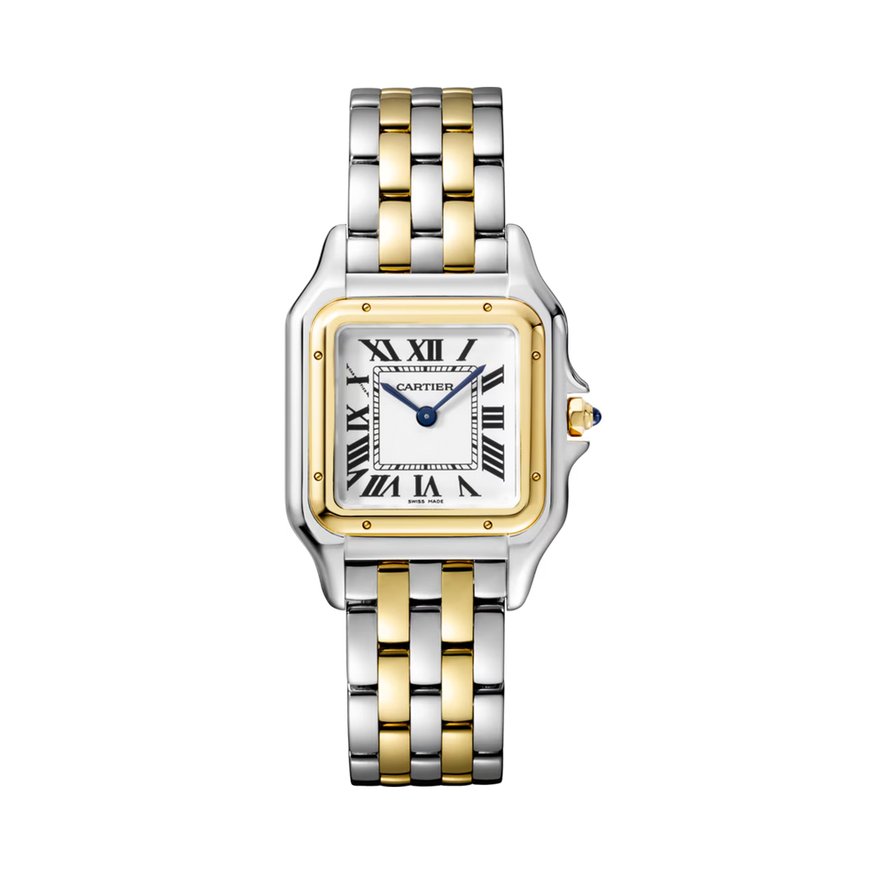 Unworn Panthère, Stainless Steel, 18k Yellow Gold, 29mm x 37mm, Ref# W2PN0007, box and papers