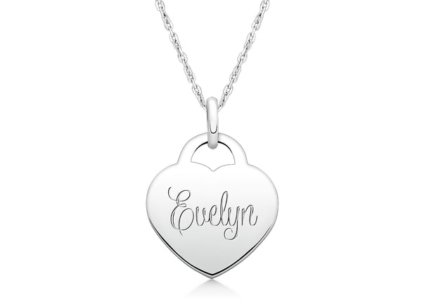 Small Heart, Communion Engraved Children’s Necklace for Girls (FREE Personalization) – Sterling Silver