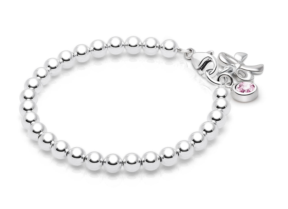 4mm Tiny Blessings Beads, Baby/Children’s Beaded Bracelet for Girls – Sterling Silver