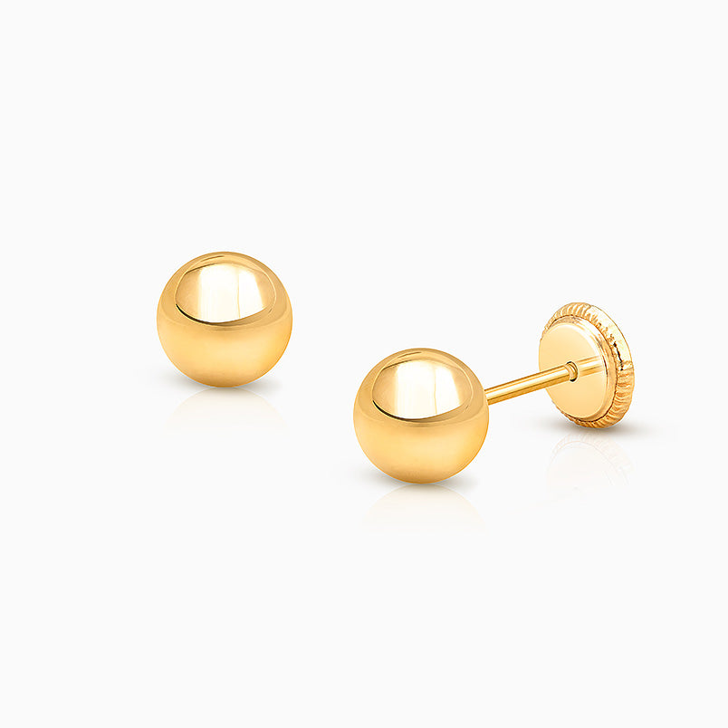 Gia™ Enchanted Light, Opalescent CZ Baby/Children’s Earrings, Screw Back – 14K Gold