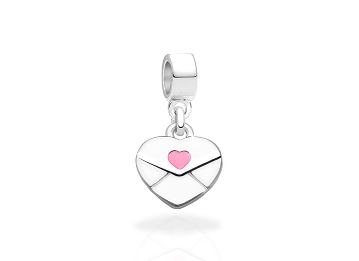 Sending My Love, Sterling Silver Heart Letter, Double Sided with Enamel – Children’s Adoré™ Dangle Charm