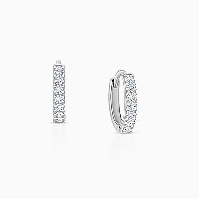 July Birthstone 9mm Huggie Hoops, Swarovski® Crystal Baby/Children’s Earrings – Sterling Silver