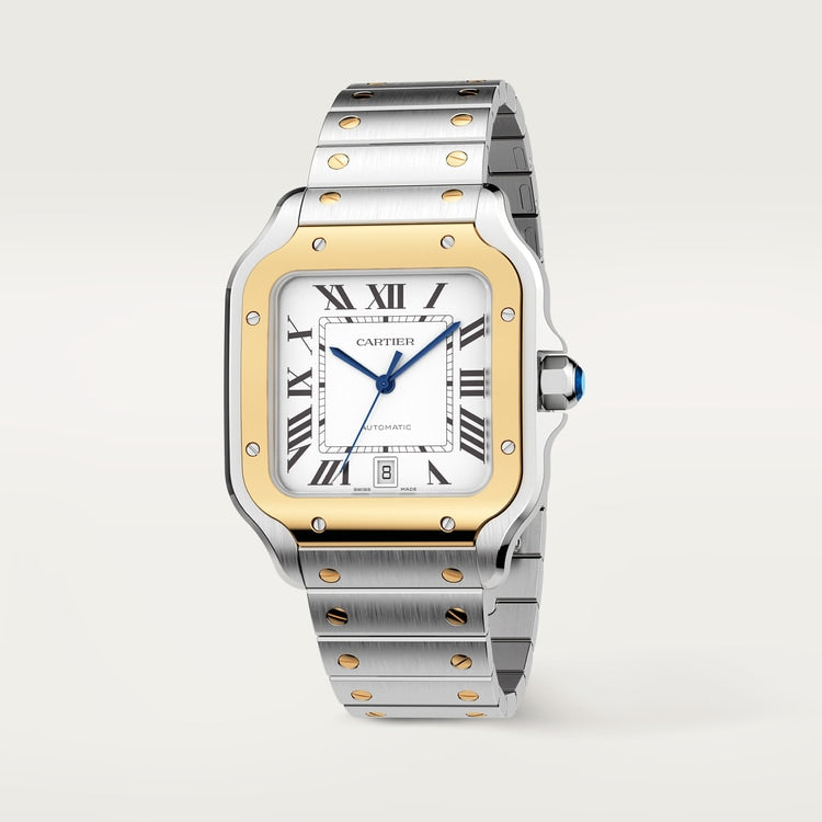 Unworn Santos, Stainless Steel and 18k Yellow Gold, 39.8mm, Ref# W2SA0009, box and papers