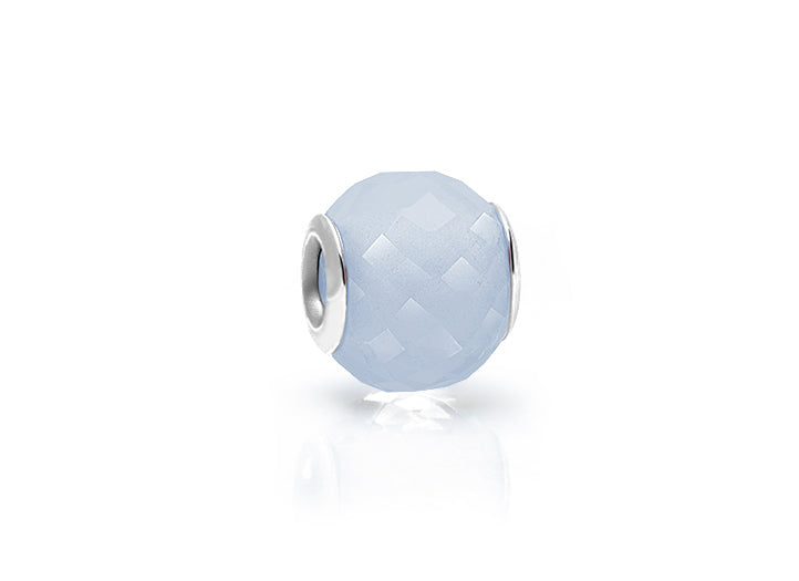 Head in the Clouds, Sterling Silver and Light Blue Opal Glass Faceted Round – Children’s Adoré™ Charm