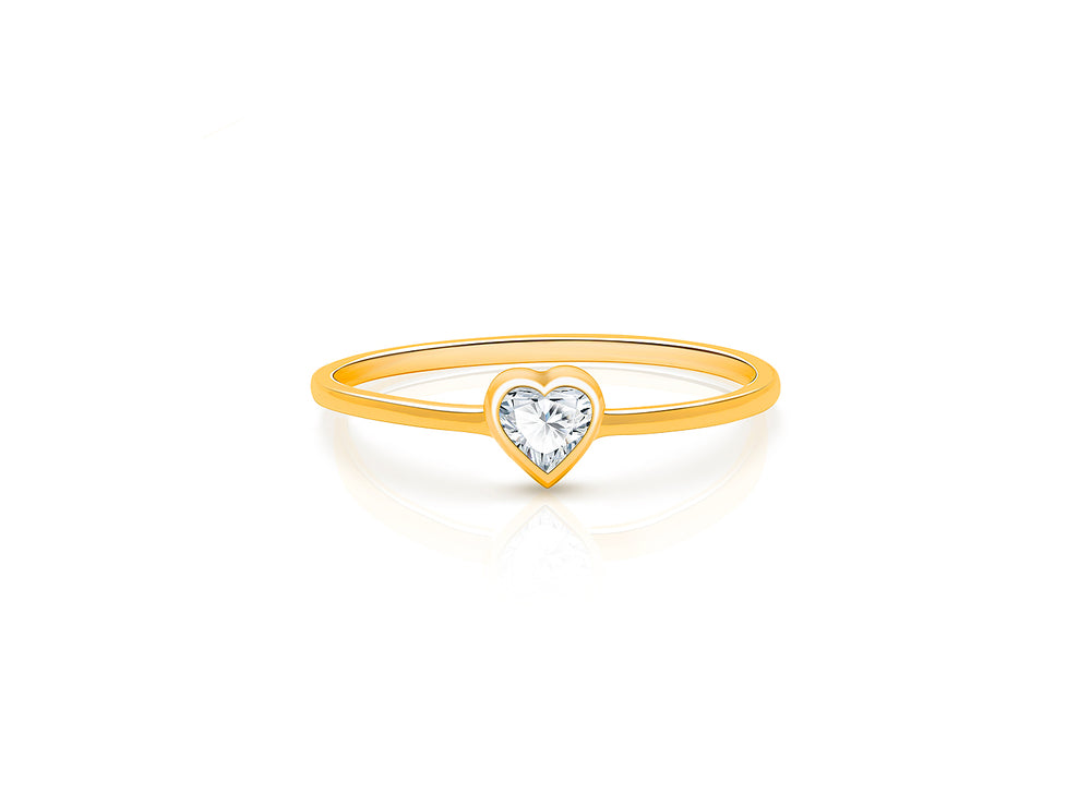 My 1st Diamond Ring, Size 5, Children’s First Holy Communion Heart-Cut Genuine Diamond Ring for Girls – 14K Gold