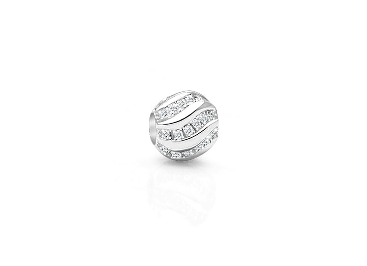 Catch a Wave, Sterling Silver and Clear CZ Round – Children’s Adoré™ Charm