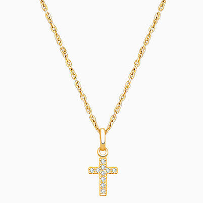 Simple Cross Earring, Teen’s Earrings, Screw Back – 14K Gold