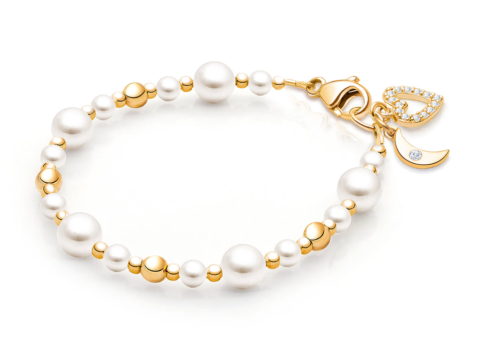 Little Lady, Baby/Children’s Beaded Bracelet for Girls – 14K Gold