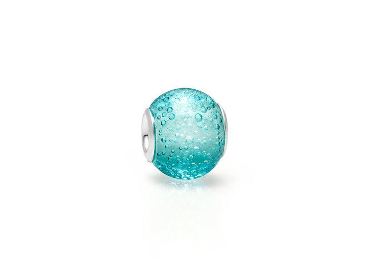 Blowing Bubbles, Sterling Silver and Light Blue Bubbled Glass – Children’s Adoré™ Charm