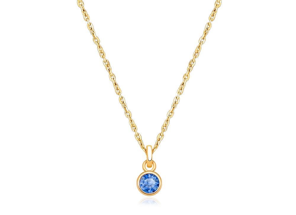 tB® Birthstone, Children’s Personalized Necklace for Boys (All 12 Crystal Birthstones Available) – 14K Gold