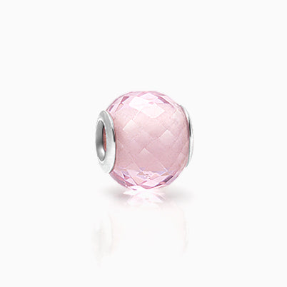 Baby Girl, Sterling Silver and Light Pink CZ Sparkling Lights Pavé Round – Children’s Adoré™ Charm