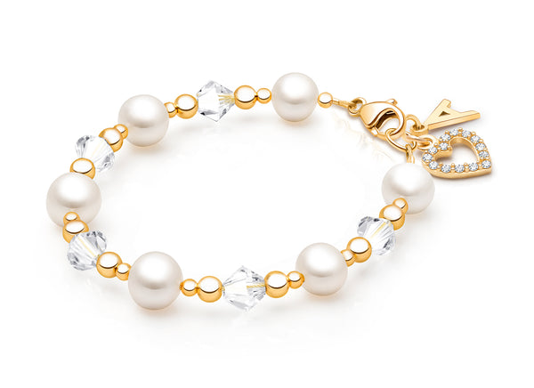 Precious Pearls, Baby/Children’s Beaded Bracelet for Girls – 14K Gold