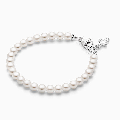 Heart of Gold, Christening/Baptism Baby/Children’s Engraved ID Bracelet for Girls – 14K White Gold