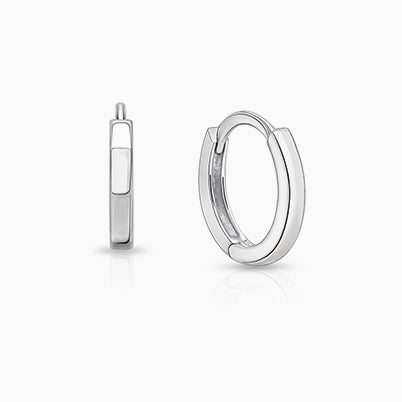 9mm Modern Huggie Hoops, First Holy Communion Children’s Earrings – Sterling Silver