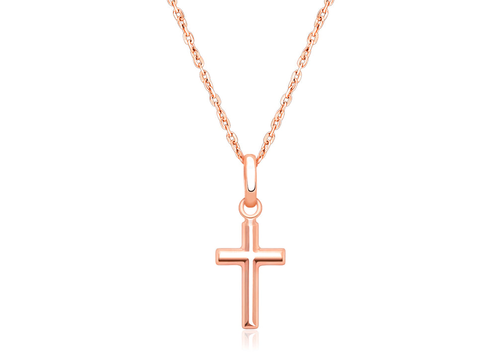 Everlasting Faith, Cross Children’s Necklace for Boys – 14K Rose Gold