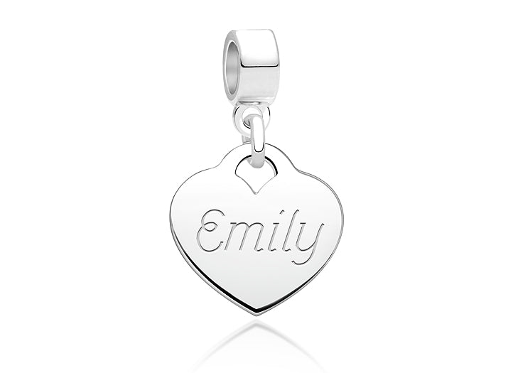 A Girl’s Heart, Sterling Silver with FREE Engraving of Her Name, Initial or Monogram – Children’s Adoré™ Dangle Charm