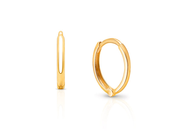 11mm Classic Huggie Hoops, Baby/Children’s Earrings – 14K Gold