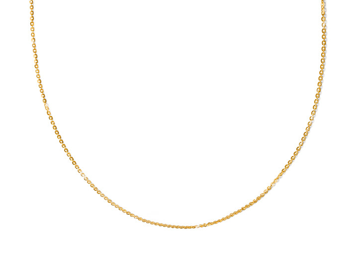 Individual Necklace Chain, Extendable Diamond Cut Cable Chain – 14K Gold