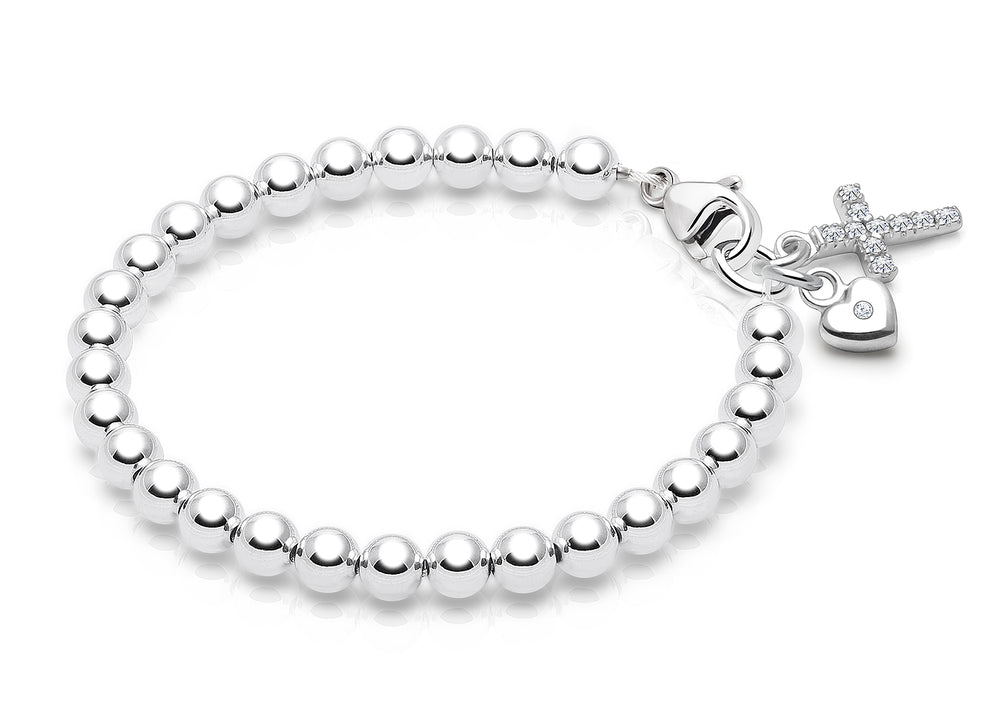 4mm Tiny Blessings Beads, Baby/Children’s Beaded Bracelet for Boys- Sterling Silver