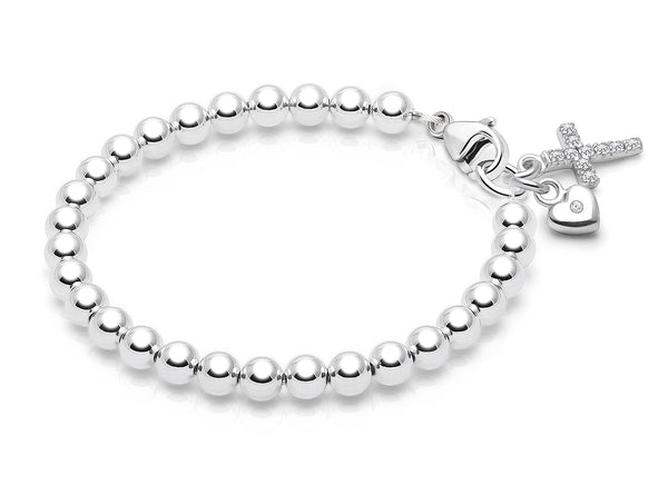 4mm Tiny Blessings Beads, Baby/Children’s Beaded Bracelet for Boys- Sterling Silver