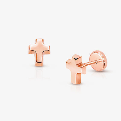 Forever in Faith Cross with Genuine Diamond, Children’s Necklace for Girls – 14K Rose Gold