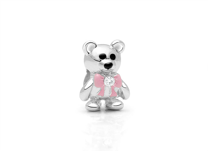 Best Friend Bear, Sterling Silver Teddy Bear with CZ Bow – Children’s Adoré™ Charm