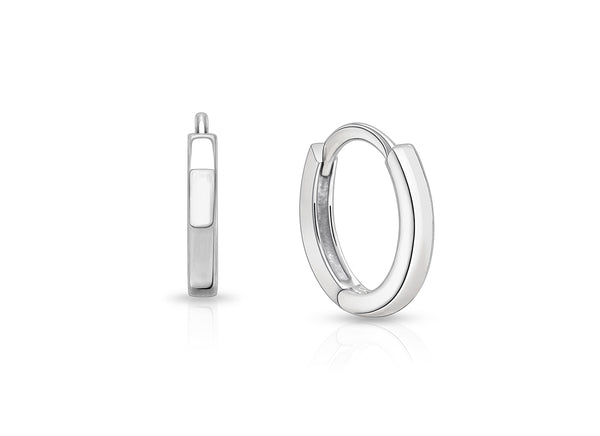 11mm Modern Huggie Hoops, Christening/Baptism Baby/Children’s Earrings – Sterling Silver