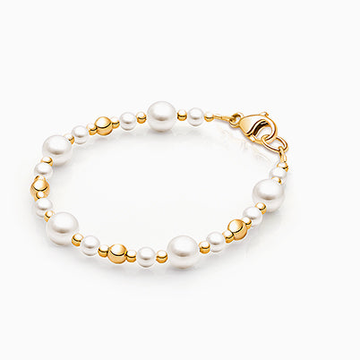 Precious Pearls, Baby/Children’s Beaded Bracelet for Girls – 14K Gold