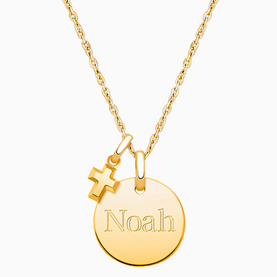 tB® Birthstone, Children’s Personalized Necklace for Boys (All 12 Crystal Birthstones Available) – 14K Gold