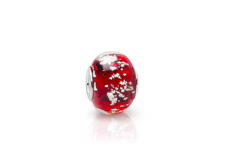 January Birthstone, Sterling Silver and Garnet Red Murano Glass (Hand Made in Italy) – Children’s Adoré™ Charm