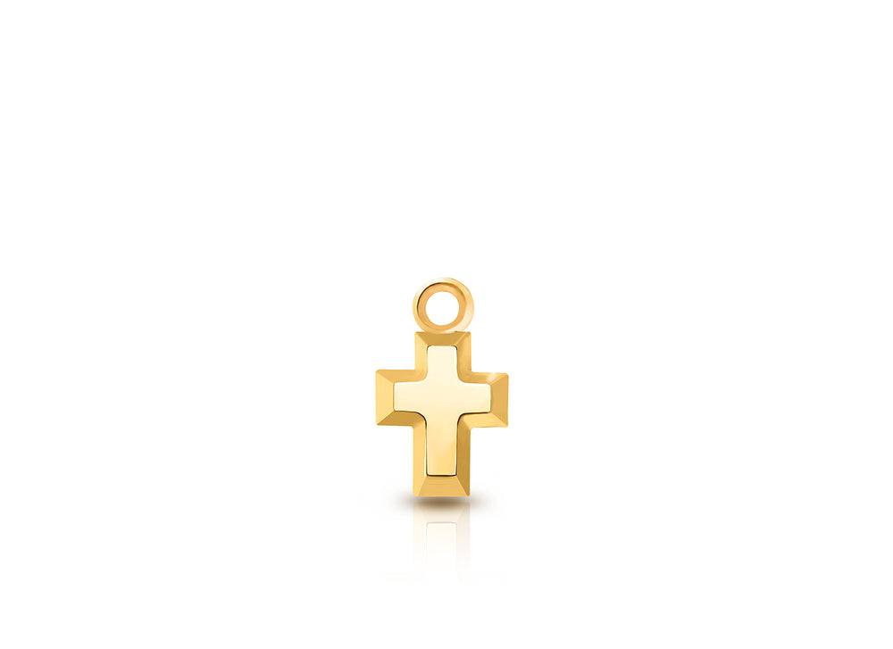 Cross – Simple Baby/Children’s Individual Charm (Add to Your Existing Bracelet or Necklace) – 14K Gold