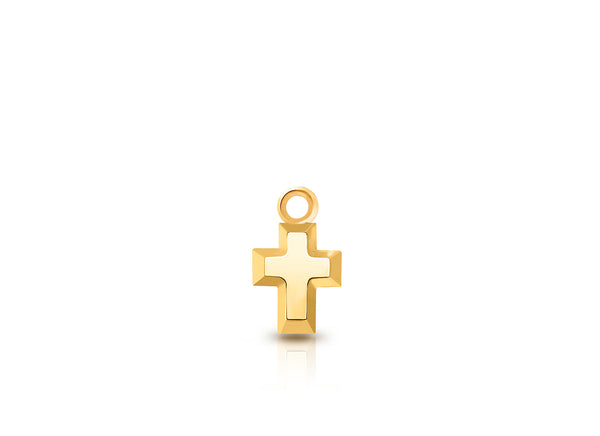 Cross – Simple Baby/Children’s Individual Charm (Add to Your Existing Bracelet or Necklace) – 14K Gold