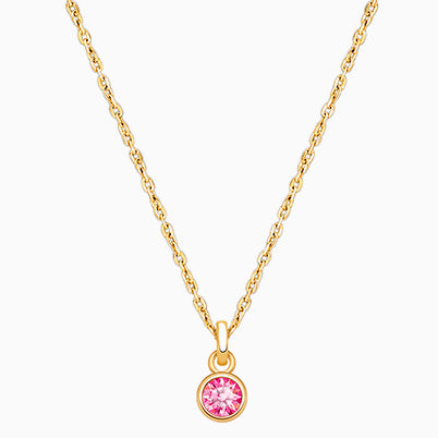 tB® Birthstone, Children’s Personalized Necklace for Girls (All 12 Crystal Birthstones Available) – 14K Gold