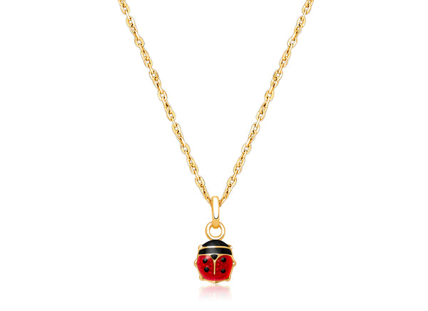 Lil’ Ladybug, Teeny Tiny Children’s Necklace for Girls – 14K Gold