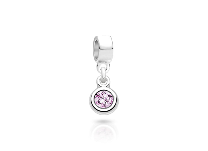 June Birthstone – Light Amethyst, Sterling Silver and Swarovski® Colored Crystal – Children’s Adoré™ Dangle Charm