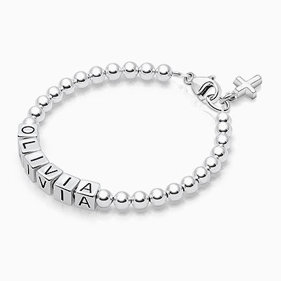 Miraculous Cross, Clear CZ First Holy Communion Children’s Earrings, Screw Back – 14K White Gold