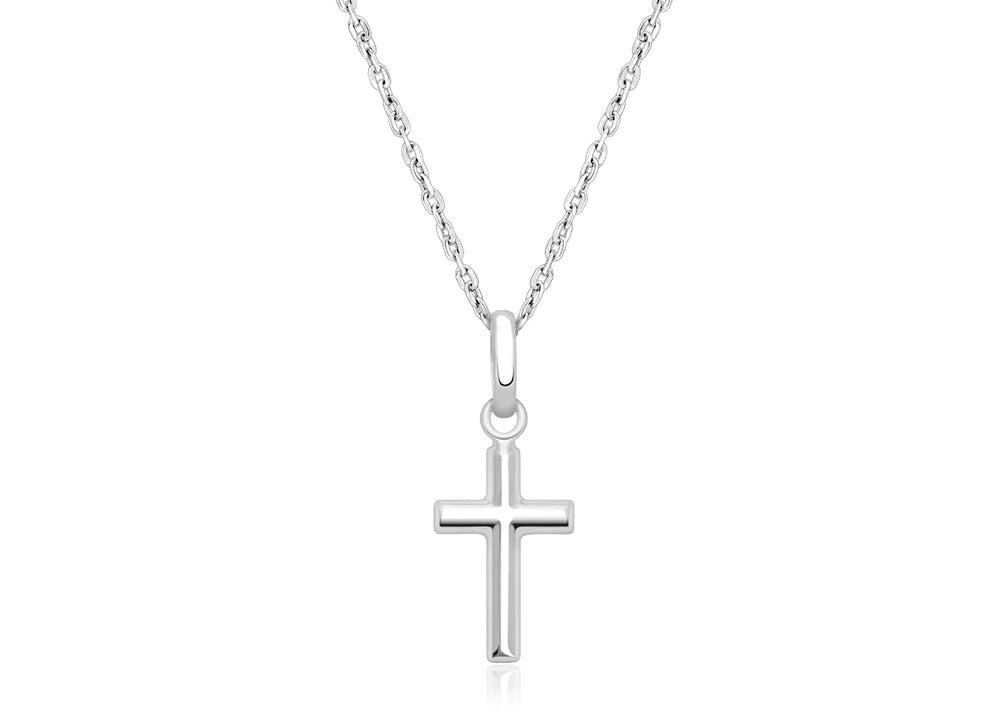 Everlasting Faith, Cross Teen’s Necklace for Girls – 14K White Gold