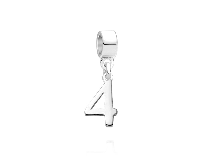 Four and Fabulous!, Sterling Silver Number 4 Charm – Children’s Adoré™ Dangle Charm