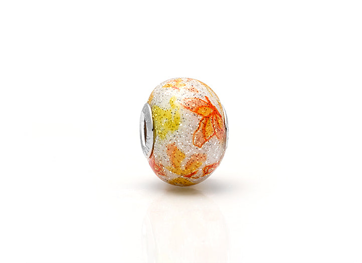 Sunbeams & Butterfly Wings, Sterling Silver with Yellow/Orange/White Murano Glass (Hand Made in Italy) – Children’s Adoré™ Charm