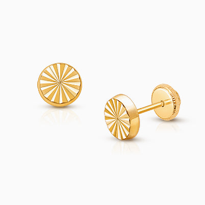 4mm Genuine Diamond Studs, Baby/Children’s Earrings, Screw Back – 14K Gold