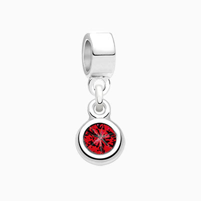 January Birthstone, Sterling Silver and Garnet Red Murano Glass (Hand Made in Italy) – Children’s Adoré™ Charm